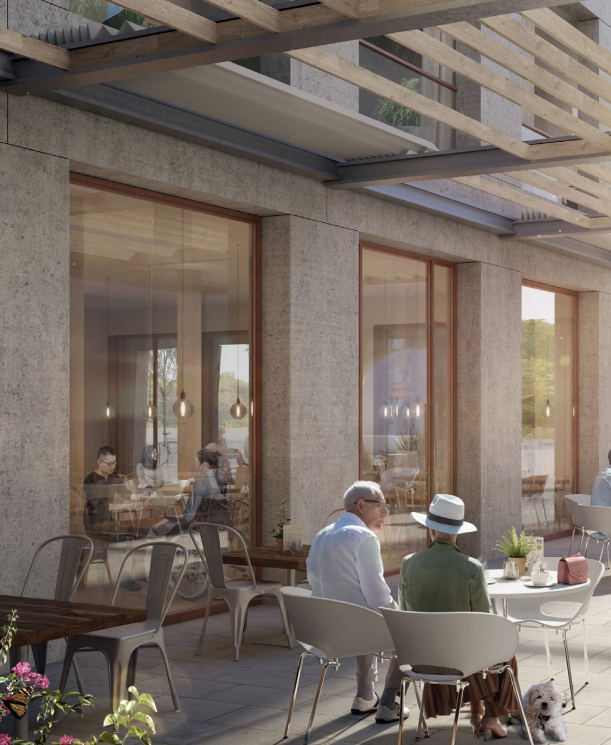 Lichtspielhaus Bad Aibling — café terrace under the colonnade